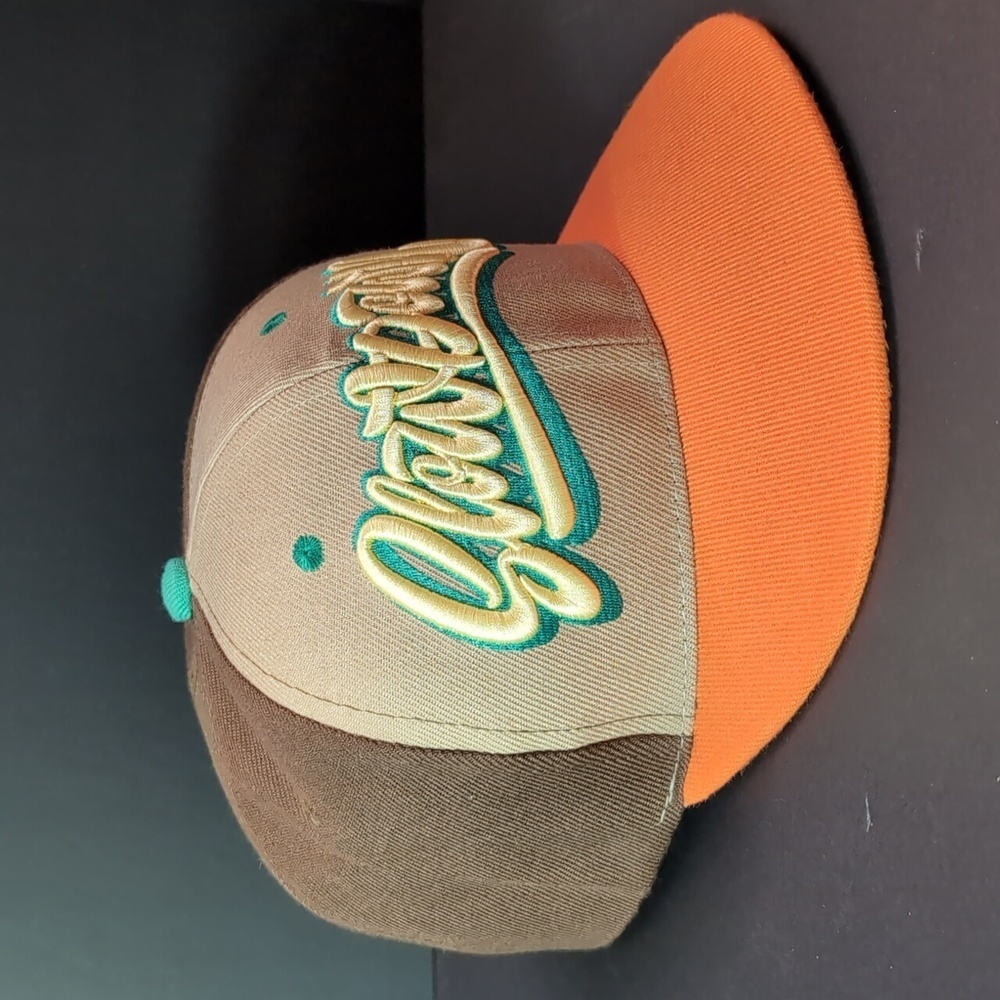 Slowdown For Artists By Artists Brown & Orange Snapback Hat